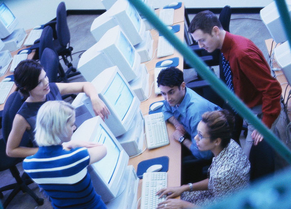 Employees Workers Discussing Intellectual Property Training